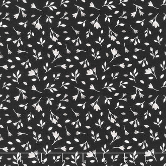 Black Tie - Blossoms Black Yardage