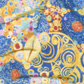 Wings of Gold - Large Scrolls Blue Metallic Yardage Alternative View #1
