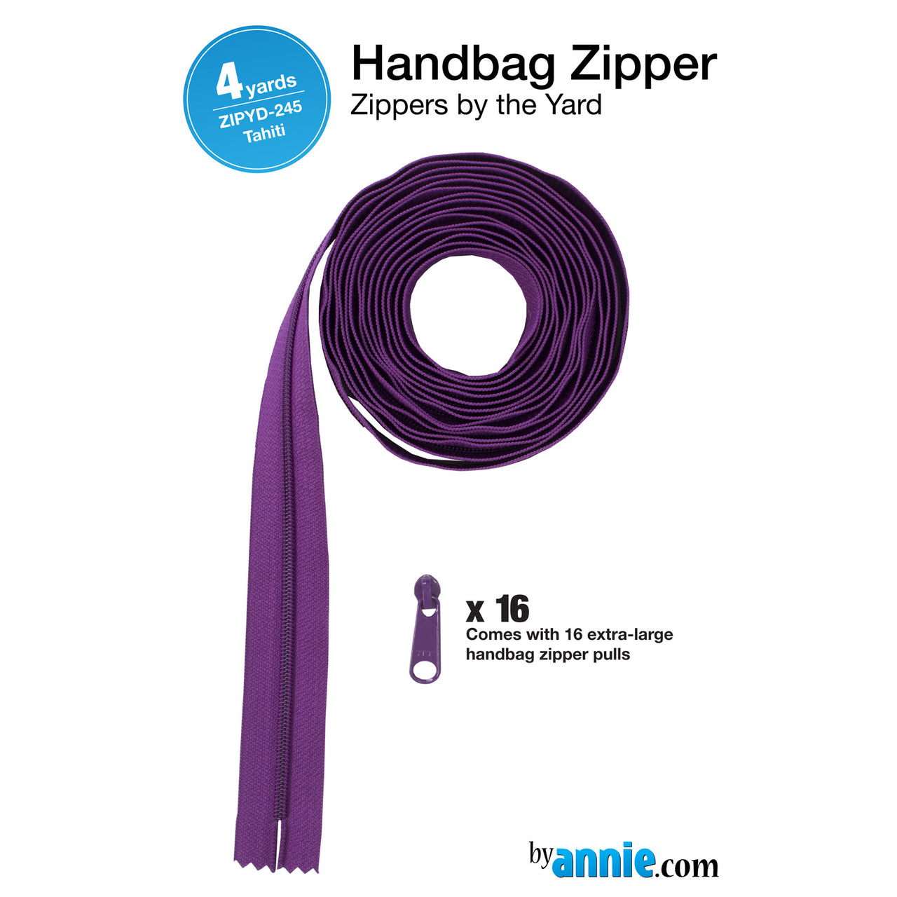 ByAnnie Zippers by the Yard - 4 yards Tahiti Primary Image