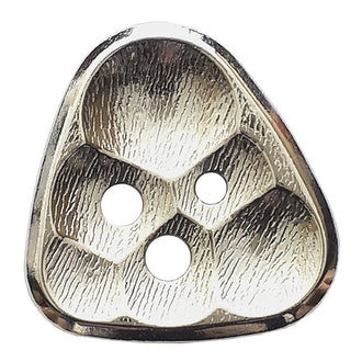Triangle Metal 30mm Button - Silver