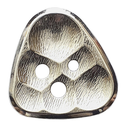Triangle Metal 30mm Button - Silver