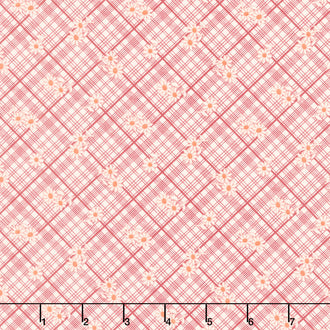 Aunt Grace Calicos - Lattice Red Yardage