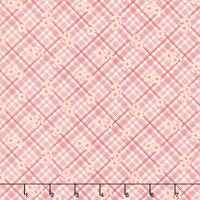 Aunt Grace Calicos - Lattice Red Yardage