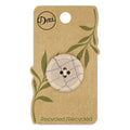 Recycled Plastic 28mm Round Crackle Button - Beige-Camel
