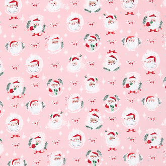 Twas - Jolly Old Elf Pink Metallic Yardage