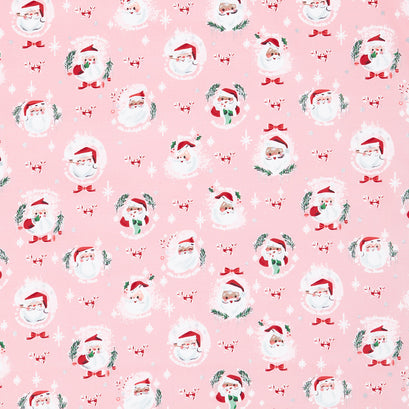 Twas - Jolly Old Elf Pink Metallic Yardage