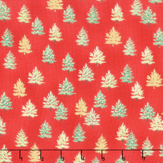 Holiday Charms - Holiday ColorstoryChristmas Trees Crimson Yardage Primary Image