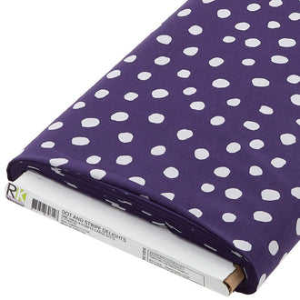 Dot and Stripe Delights - Purple Large Dots 10 Yard Bolt