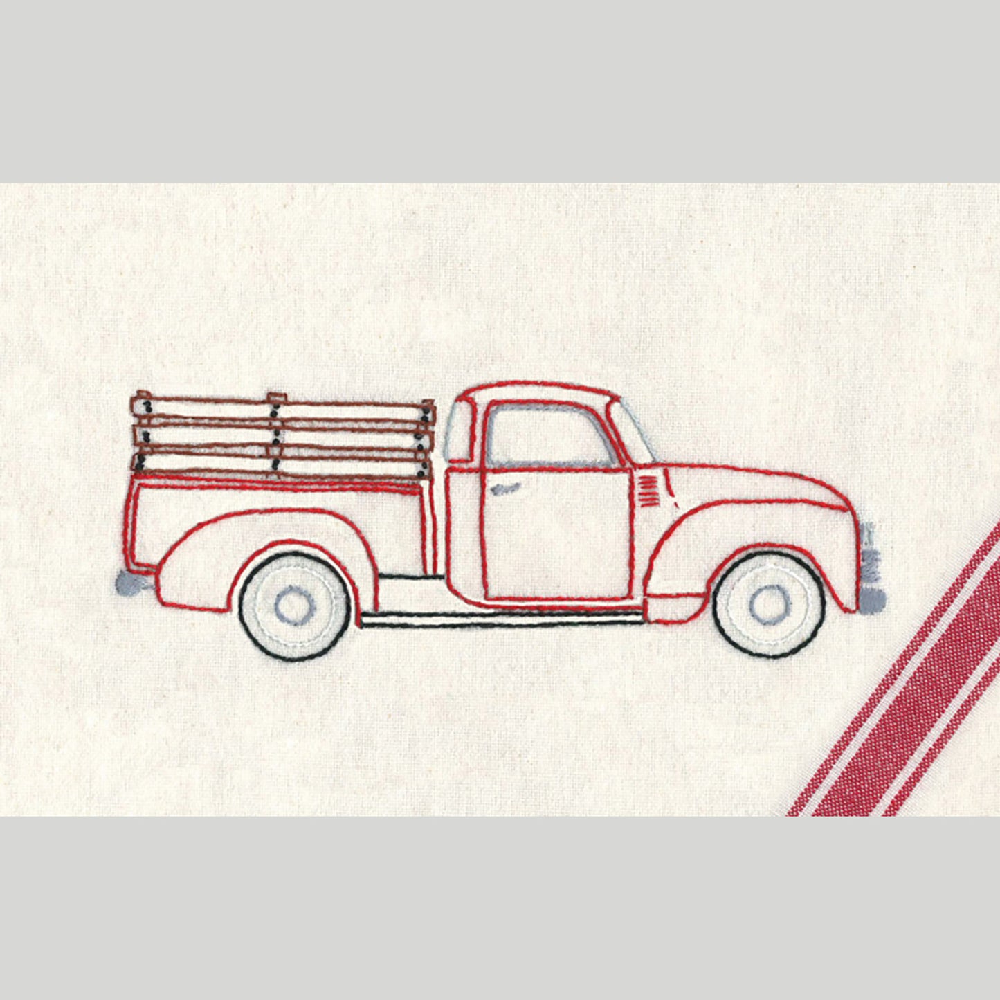 Aunt Martha's Retro Red Truck Iron-On Embroidery Pattern Alternative View #2