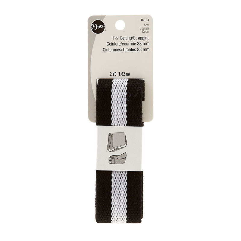 1-1/2" Polypro Purse Strapping - Black & White Primary Image
