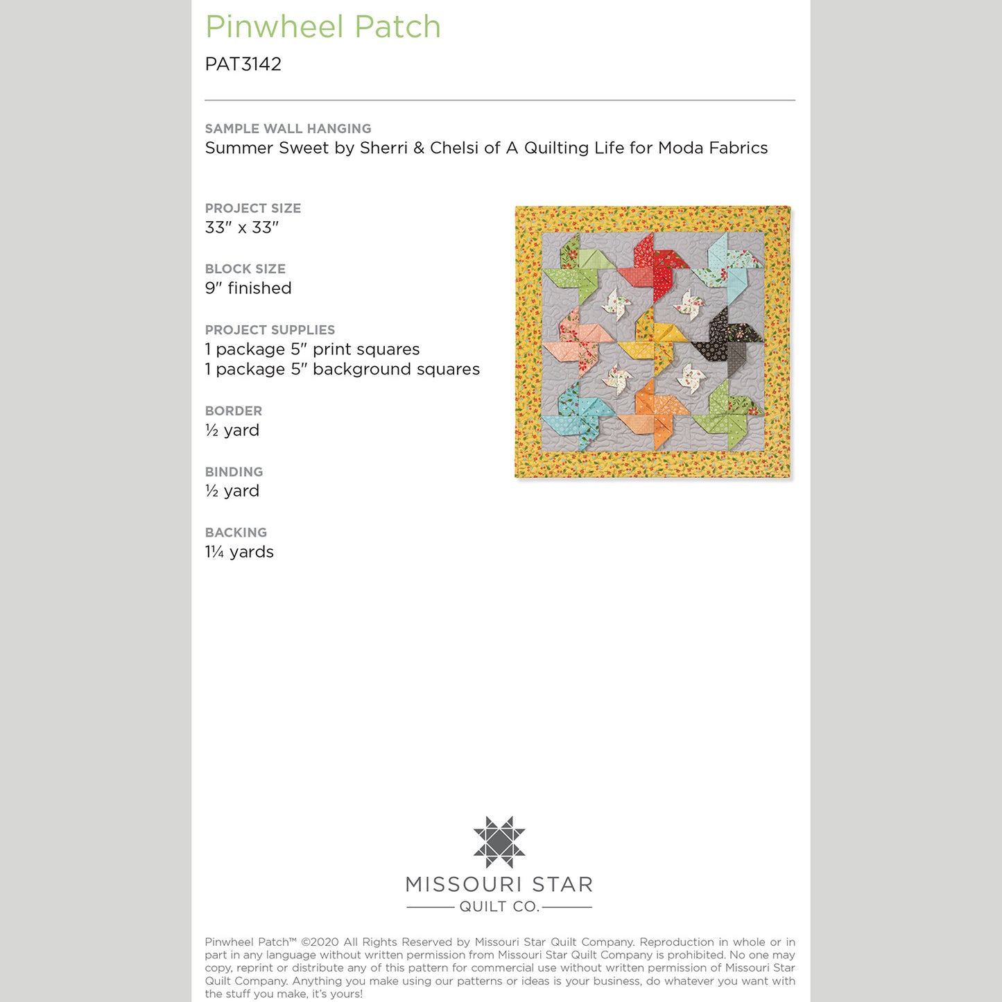 Digital Download - Pinwheel Patch Wall Hanging Pattern by Missouri Star Alternative View #1