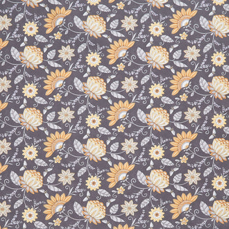 Honey and Lavender - Garden Jacquard Charcoal Yardage