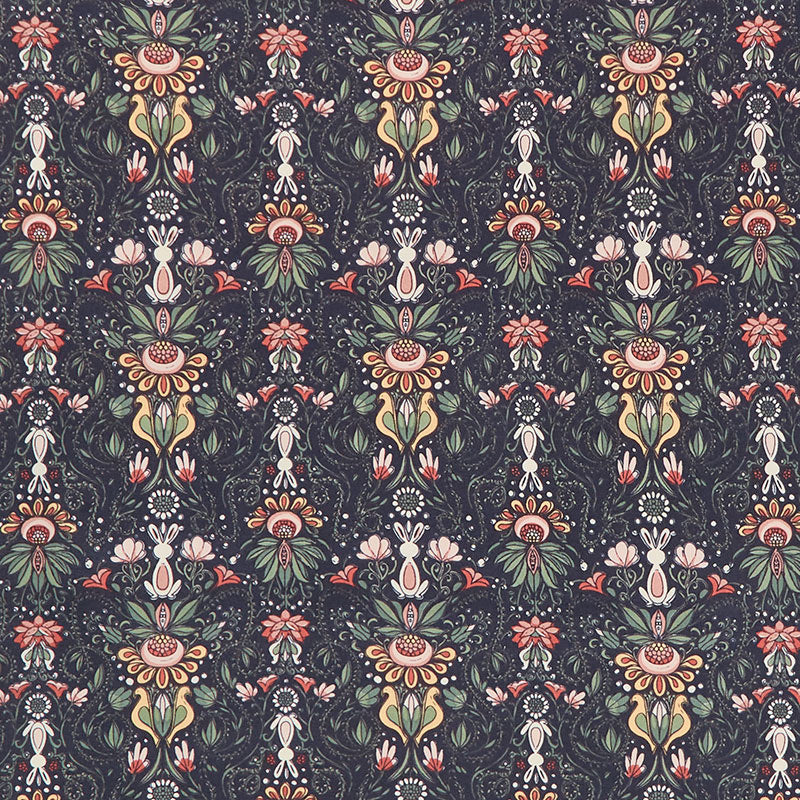 Elegance - Floral Motif Midnight Yardage Primary Image