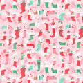 Twas - Stockings Were Hung Pink Yardage Primary Image