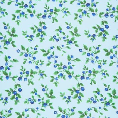 Blueberry Delight - Blueberries Branch Sky Yardage