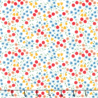 Forget-Me-Not - Ditsy Floral White Yardage