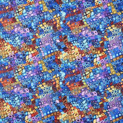 Wings of Gold - Geo Abstract Tide Multi Metallic Yardage
