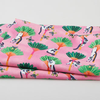 Madagascar Adventure - Traveler's Palm Pink 2 Yard Cut