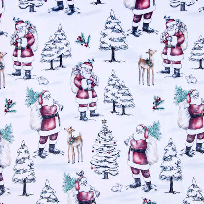 Cuddle® Prints - Santa Sketch Multi Digitally Printed Yardage