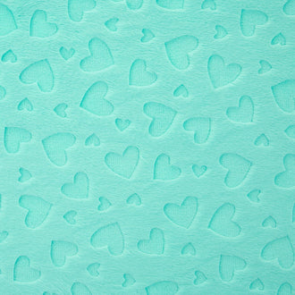 Cuddle® Embossed Heart - Aruba 60" Minky Yardage