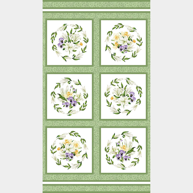 Spring Awakening - Floral Blocks White Multi Panel Primary Image