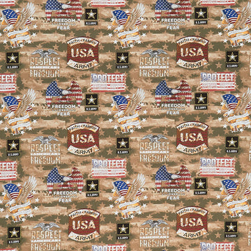 Military - Army Camo Flag Multi Yardage Primary Image