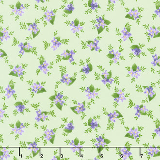 Elizabeth Flannel - Lilacs Olive Yardage