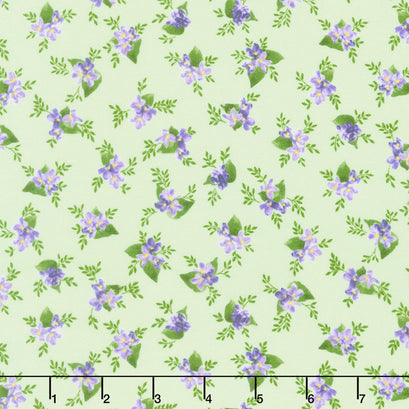 Elizabeth Flannel - Lilacs Olive Yardage