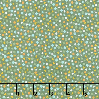 ABC XYZ - Shapes and More Dark Green Yardage