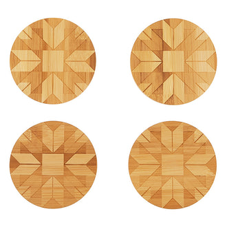 Ruby Roads Round Coaster 4pc Set