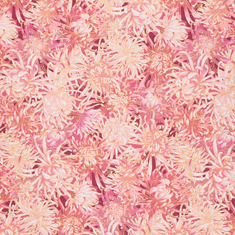 Aurelia - Chrysanthemums Peach Metallic Yardage