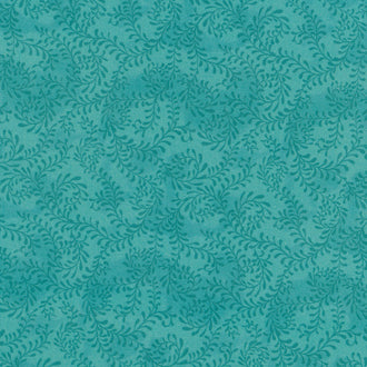 Wilmington Essentials - Swirling Leaves Teal 108" Wide Backing Yardage