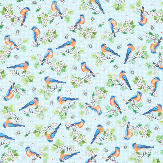 Missouri Shop Hop 2023 - Missouri State Bird Eastern Blue Bird Blue Yardage