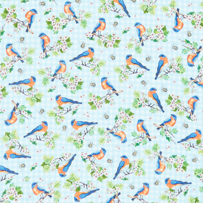 Missouri Shop Hop 2023 - Missouri State Bird Eastern Blue Bird Blue Yardage