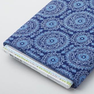 London Calling 11 Cotton Lawn - Navy Mandala 10 Yard Bolt