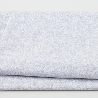 Adalee - Monotone Floral Silver 2 Yard Cut