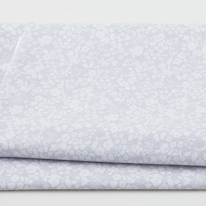 Adalee - Monotone Floral Silver 2 Yard Cut