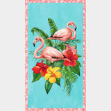 Tropical Paradise - FlamingosFlamingo Paradise Turquoise Panel Primary Image