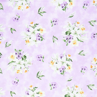 Spring Awakening - Bouquets Lilac Multi Yardage