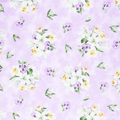 Spring Awakening - Bouquets Lilac Multi Yardage