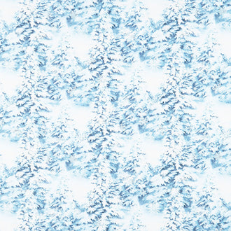 Father Christmas - Trees Blue Yardage