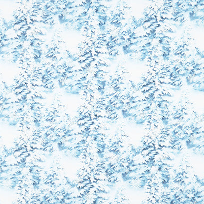 Father Christmas - Trees Blue Yardage
