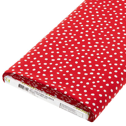 Dot and Stripe Delights - Red Small Dots 10 Yard Bolt