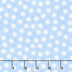 Cozy Cotton Flannels - Flowers Cornflower Yardage Primary Image