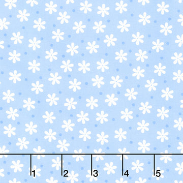 Cozy Cotton Flannels - Flowers Cornflower Yardage Primary Image