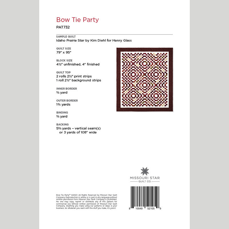 Digital Download - Bow Tie Party Quilt Pattern by Missouri Star Alternative View #1