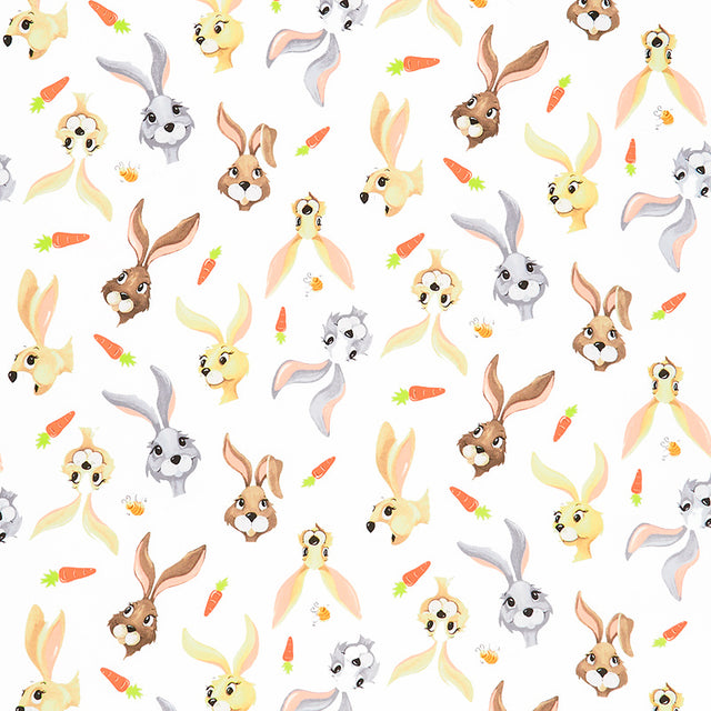 Harold the Hare - Hares and Carrots White Yardage Primary Image