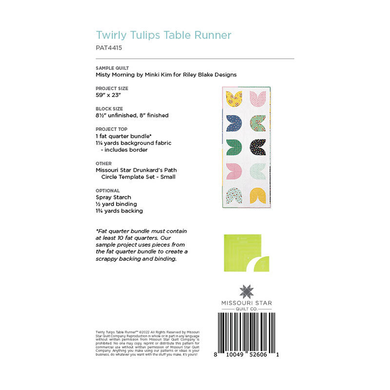 Digital Download - Twirly Tulips Table Runner by Missouri Star Alternative View #1