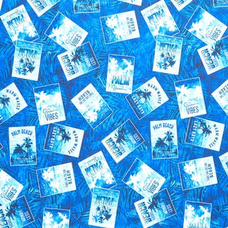 Palm Beach - Post Cards Indigo Yardage