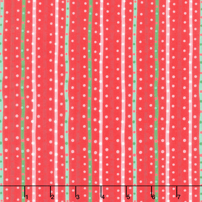 Twas - Sugarplum Stripe Red Yardage